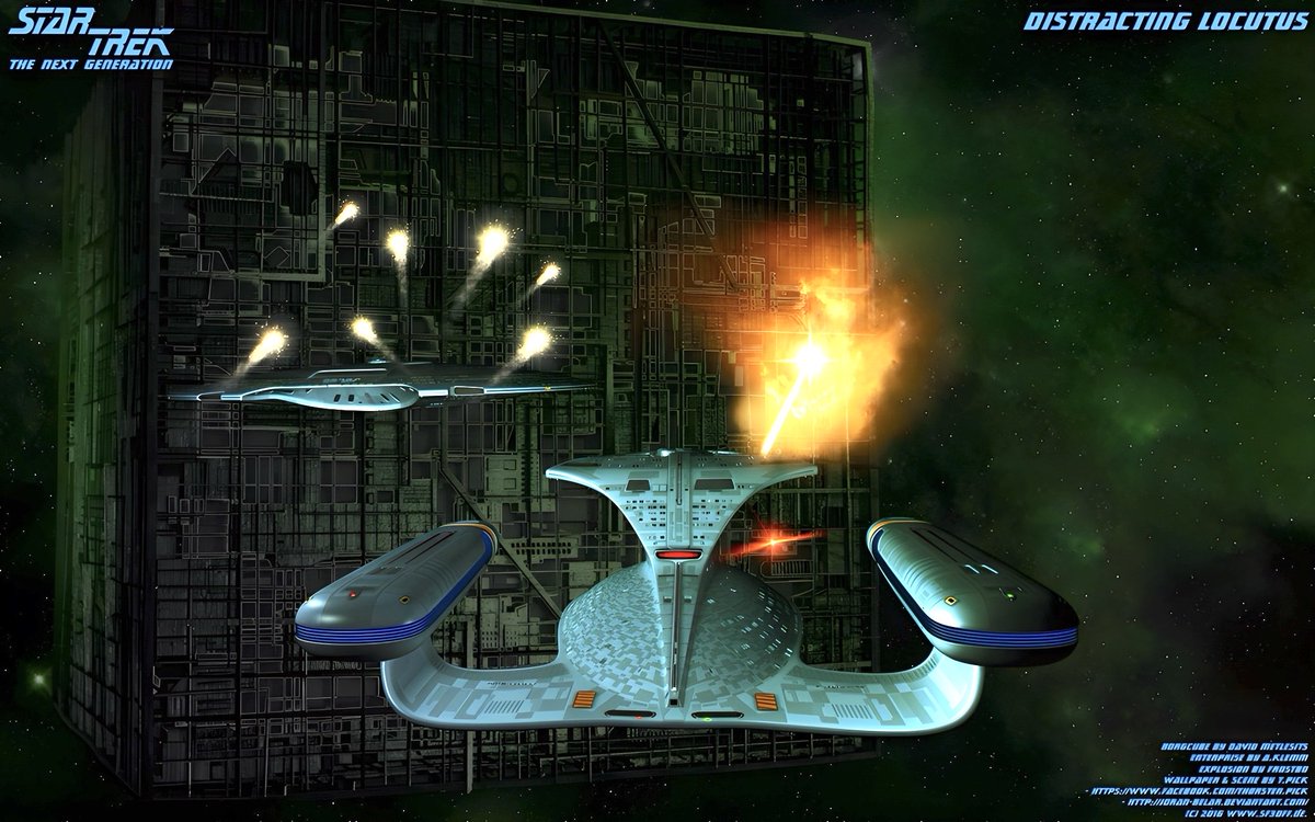 startrek_ships's tweet image. ❝Distracting Locutus❞ by Joran-Belar on DeviantArt Nov 8, 2016. 

#GalaxyClass #BorgCube