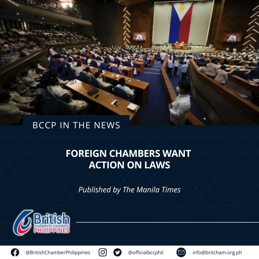 #BCCPinTheNews | Foreign chambers want action on laws

Read the full article ⬇️
manilatimes.net/2025/07/31/bus…

#BCCP2025 #BCCPinAction