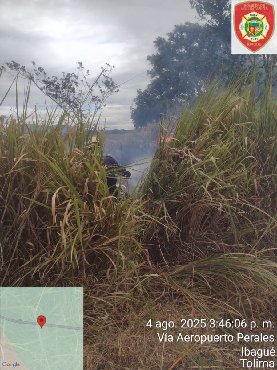 🚒 Bomberos Ibagué atendieron dos incendios forestales en la vía al aeropuerto y Hacienda Santa Cruz.
🔥 Cada evento afectó ½ hectárea de vegetación.
💧 Se usaron 200 galones de agua y herramientas manuales.

👨‍🚒 Móvil 03 | Final: 18:38
📞 119 / 300 973 7272