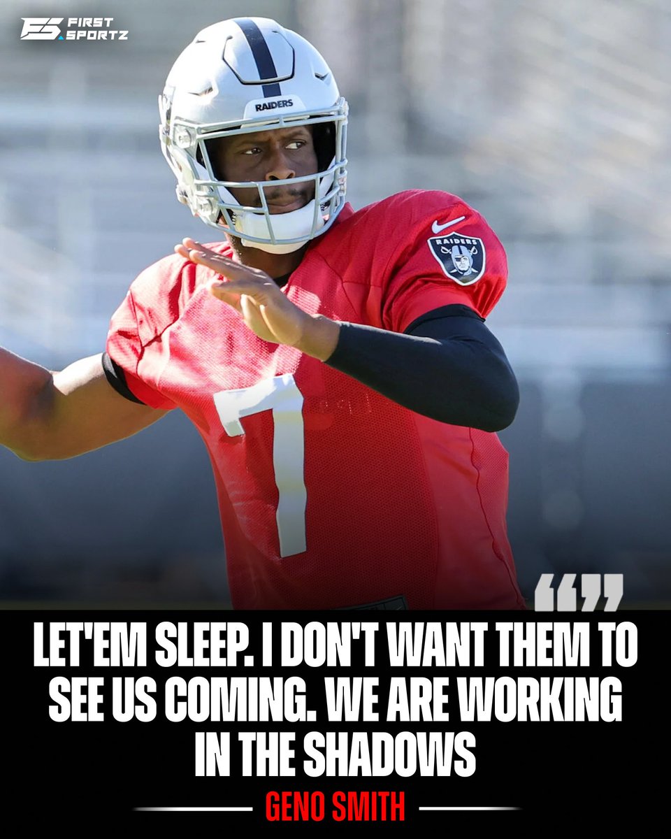 Las Vegas #RaiderNation QB Geno Smith’s message for the rest of the NFL

"let'em sleep. i don't want them to see us coming. we are working in the shadows"

[<a href="/YahooSports/">Yahoo Sports</a>]