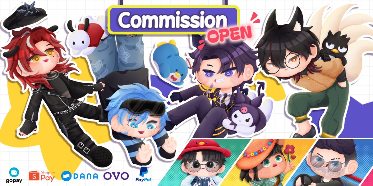 fimoons's tweet image. 💜 OPEN COMMISSION ✨
[RT &amp;amp; likes is very appreciated] 

Hi! I open commission for chibis and some YCH 🌷 

Feel free to DM me, If you&apos;re interested or have any questions! 

#OpenCommission #ArtCommission #artidn #illustration @cmsn_INFO