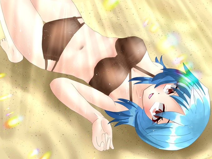 #oc #一次創作 #イラスト 
#絵柄好みって人にフォローされたい 
イラストの再掲。
水着で寝そべる女の子😎 