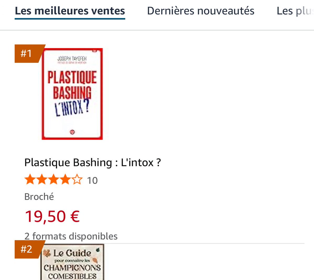 Ça fait plaisir, le classement fluctue rapidement mais encore ce matin 👇
amazon.fr/gp/bestsellers…
#plastictreaty #plastic