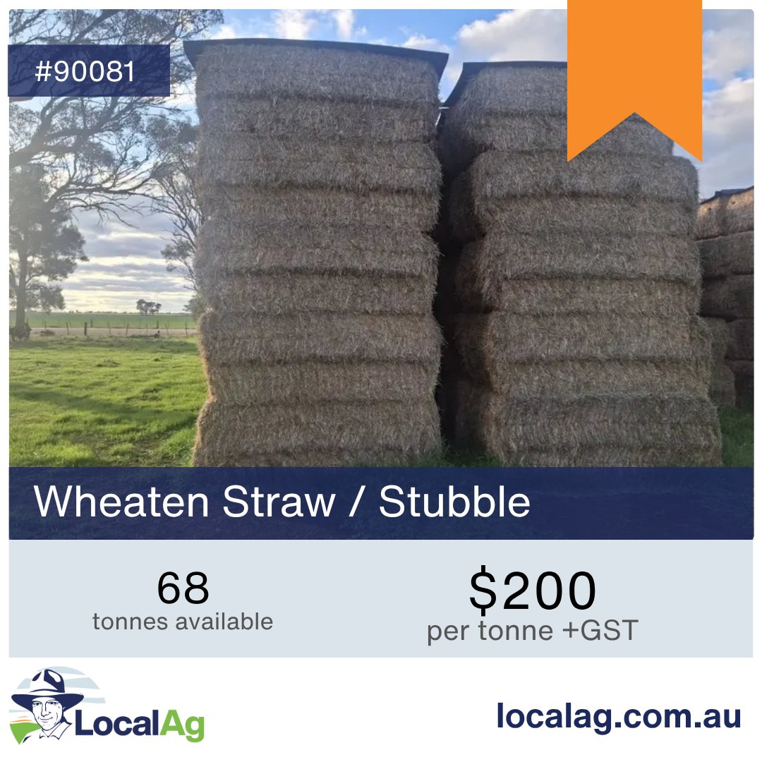 This week’s listings on LocalAg include a range of hay and straw, Mitchell grass, lucerne, clover, wheaten and more. New listings are being added daily, so if you’re chasing something specific, take a look at what's on offer or post a wanted ad.

Browse or list now at