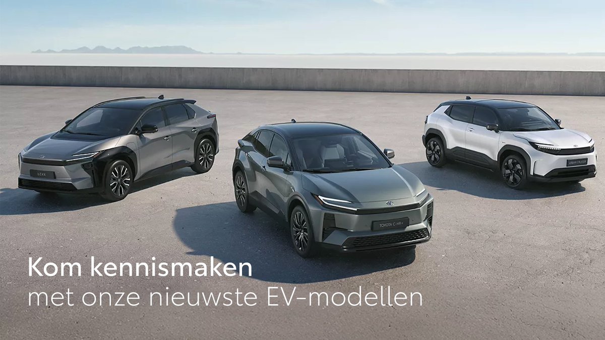 Benieuwd naar onze nieuwe EV-modellen? 👀
Kom dan naar het Toyota EV Touch &amp; Feel event, waar onze experts je meenemen in de wereld van elektrisch rijden, slimme laadoplossingen en EV-coaching.

Meld je aan: toyota.nl/modellen/aanbi…