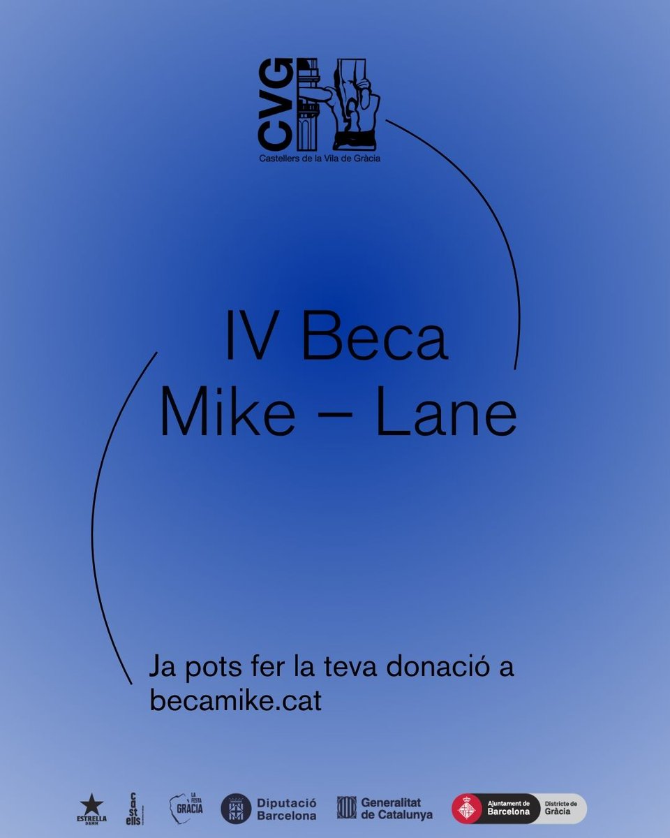 cvg_cat's tweet image. Encara pots fer la teva donació per la IV edició de la Beca Mike Lane a becamike.cat

#castells