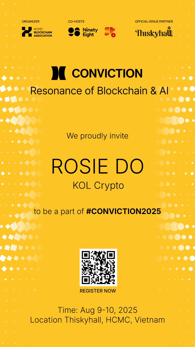 Rosie Do 🔺 (@gemsincubators) on Twitter photo 🌟 Thank you for the invitation to Conviction 2025! <a href="/Convictionvn/">Conviction</a>
It’s an honor to be part of a strategic event that brings together pioneers shaping the future of Blockchain & AI.
Conviction isn’t just a conference — it’s where bold ideas, cutting-edge tech, and an innovative 🌟 Thank you for the invitation to Conviction 2025! <a href="/Convictionvn/">Conviction</a>
It’s an honor to be part of a strategic event that brings together pioneers shaping the future of Blockchain & AI.
Conviction isn’t just a conference — it’s where bold ideas, cutting-edge tech, and an innovative