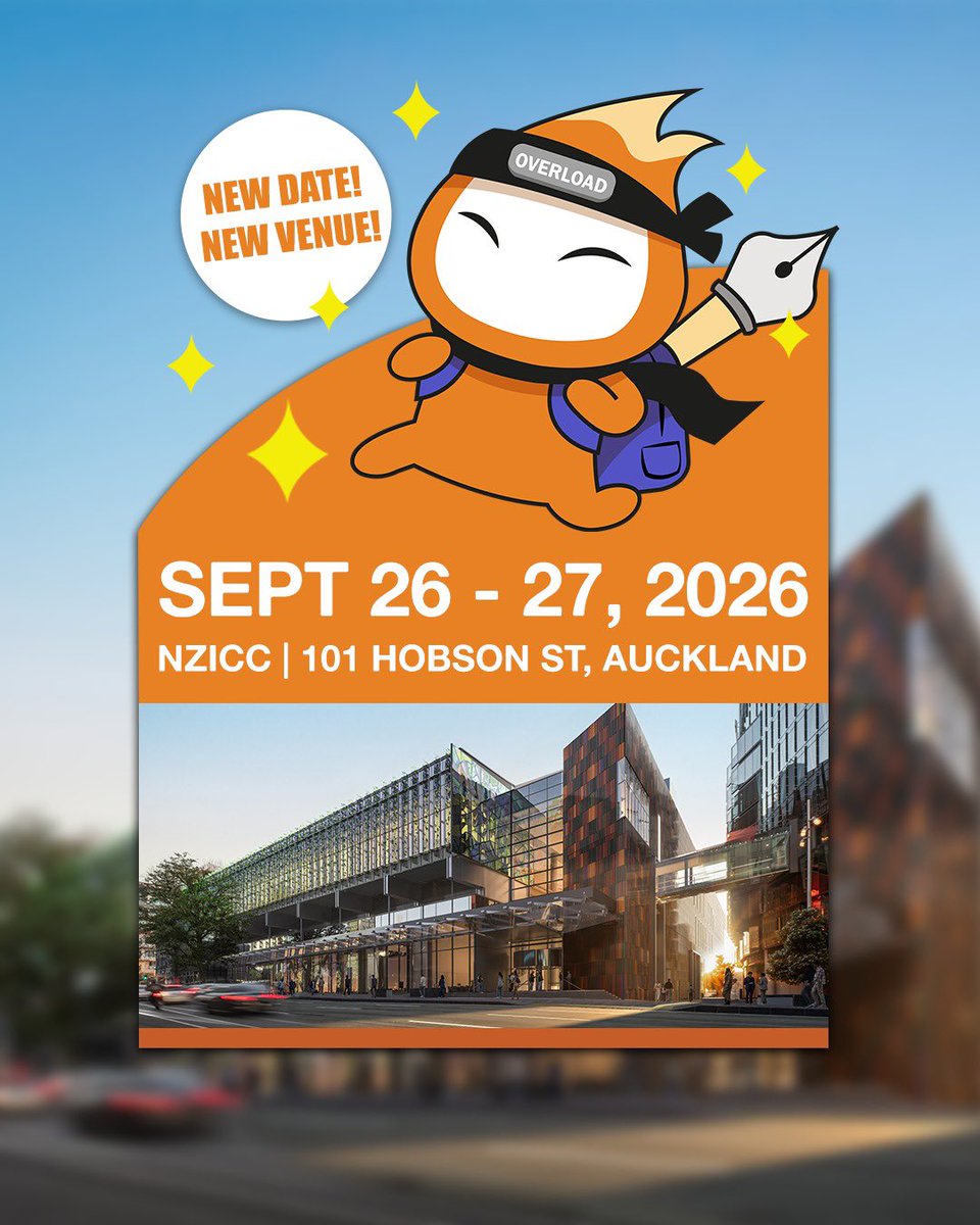 OverloadNZ's tweet image. We’re excited to announce that Overload 2026 will be held on:
🗓 26–27 September 2026
📍 New Zealand International Convention Centre (NZICC) Auckland

Artist Applications are expected to go live in March 2026, keep an eye on social media and your inbox for updates on how to apply