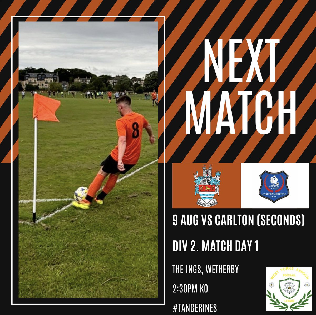 Wetherby Athletic (@wetherbyathfc) on Twitter photo With a final friendly vs Bardsey on Wednesday, attention then turns to our first league game of the season against <a href="/CarltonAthletic/">Carlton Athletic β½οΈ</a> Seconds. All support welcome down at The Ings π β½οΈ With a final friendly vs Bardsey on Wednesday, attention then turns to our first league game of the season against <a href="/CarltonAthletic/">Carlton Athletic β½οΈ</a> Seconds. All support welcome down at The Ings π β½οΈ