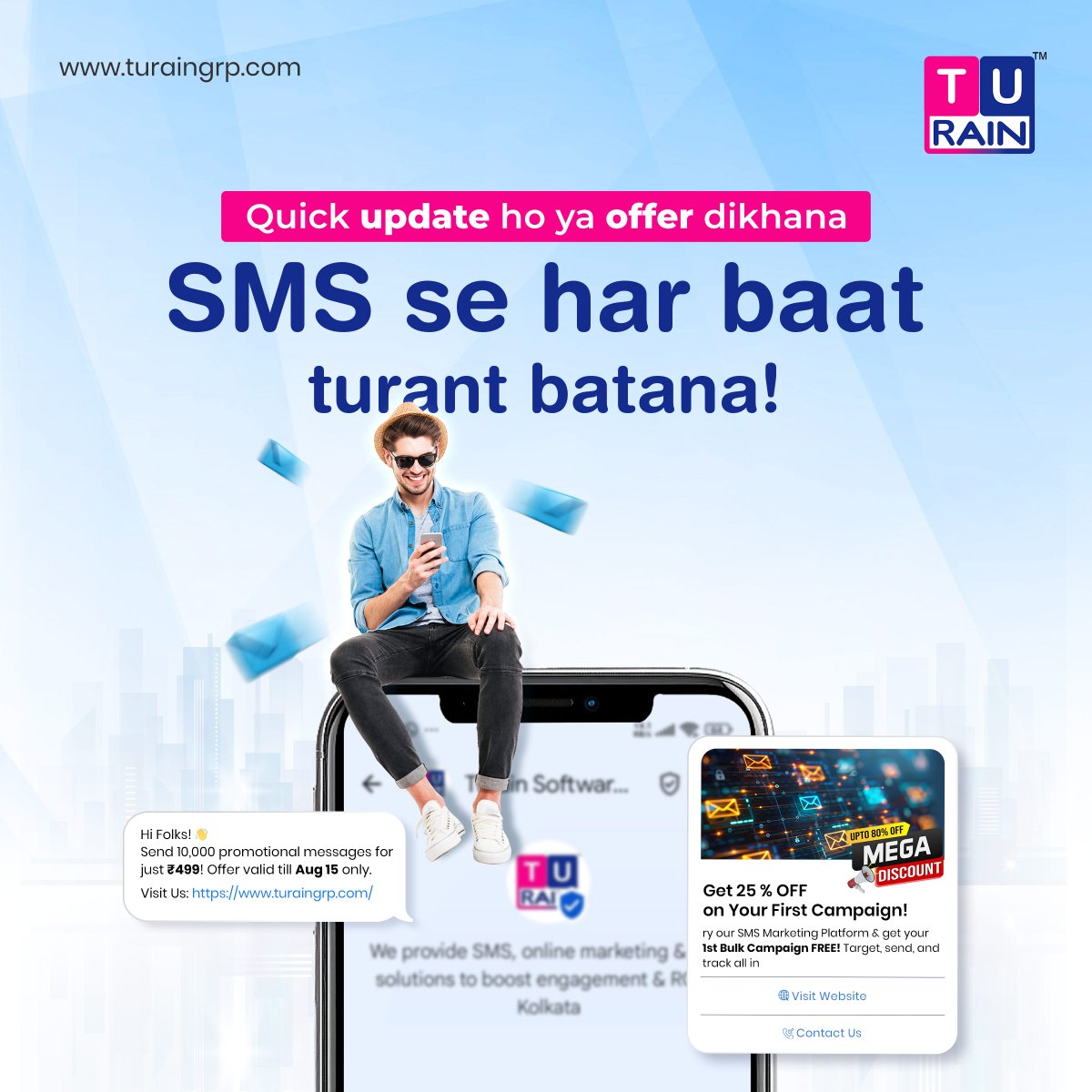 turainsoftware's tweet image. Need to inform your customers about a new offer or change in timing?
Don&apos;t wait — say it instantly via SMS!
Turain helps you stay connected with real-time communication tools built for businesses like yours.

#TurainGroup #TurainSoftware #BulkSMS #smsmarketing