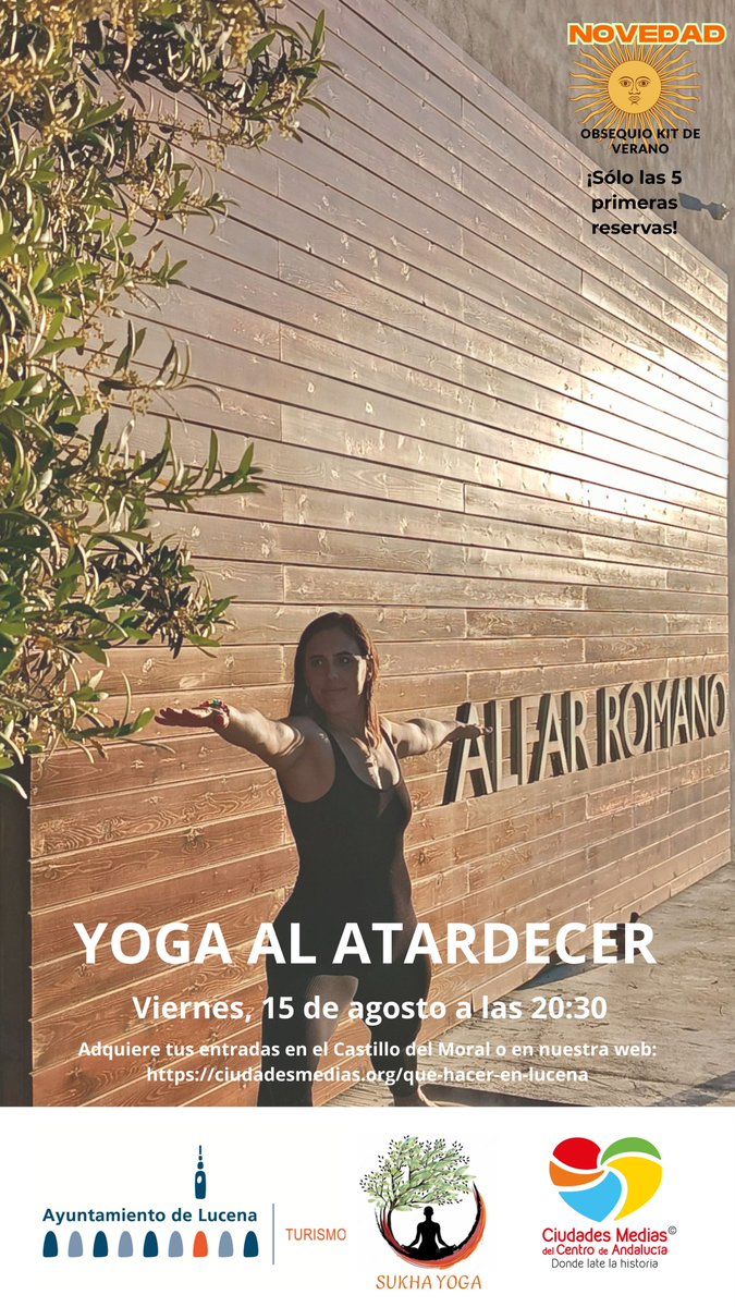 ✨Mente y espíritu se conectan en un lugar donde el reloj parece detenerse...🧘‍♀️Disfruta del Alfar Romano de los Tejares de #Lucena con calma y armonía al caer la tarde 🌄

🗓️ 15 AGOSTO
⏰ 20.30 h
Reserva aquí 👉ciudadesmedias.org/experiencia/yo…  o en la oficina del Castillo del Moral