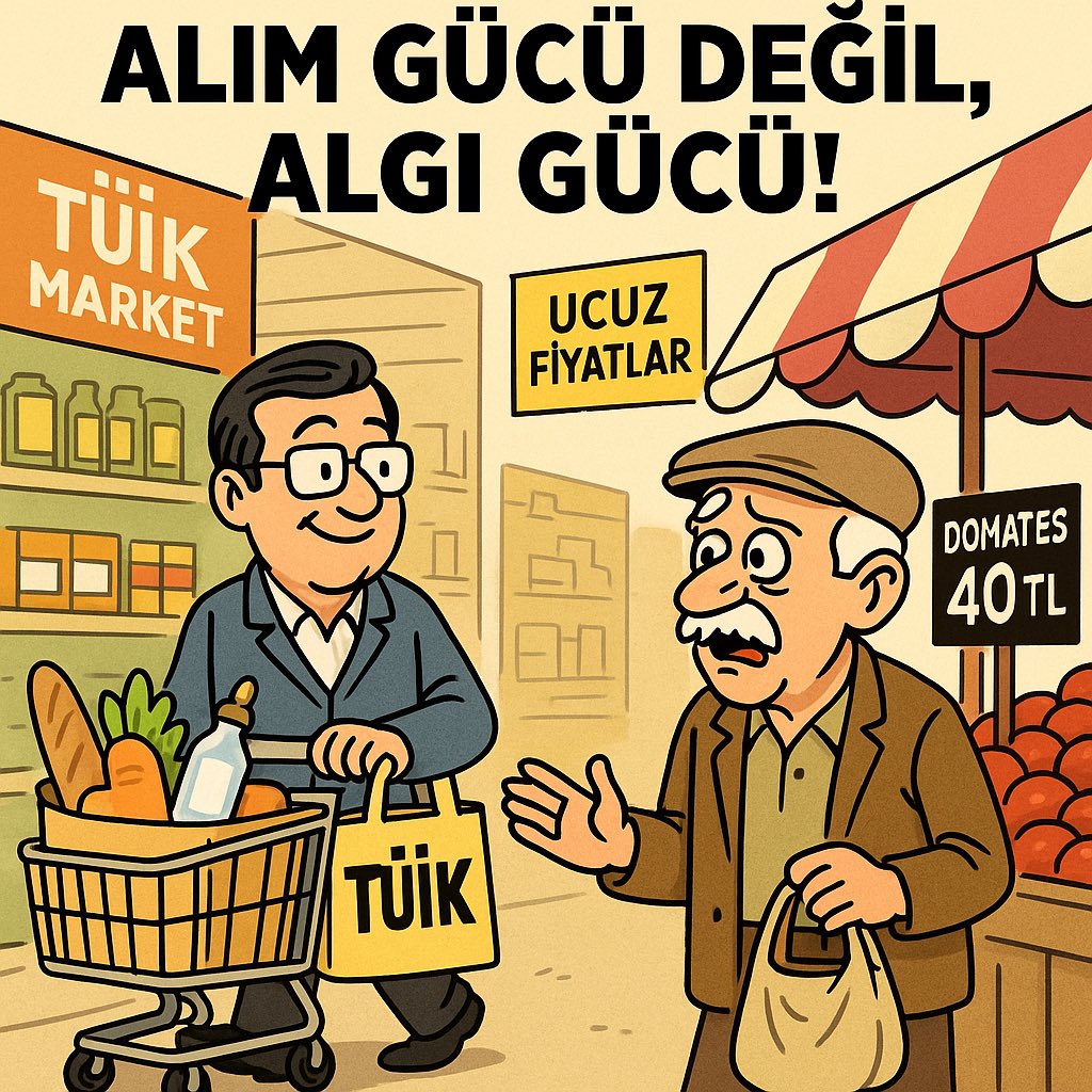 🛍️ VATANDAŞ TÜİK MARKET ÖZENİYOR 
Alım gücü değil, algı gücü!
Domates 40 TL ama TÜİK’e göre düşüşte.
Nereden alışveriş yapıyorsanız, adres verin de halk da yaşasın
VATANDAŞIN #SesimiziDuyanYokmu ⁦<a href="/RTErdogan/">Recep Tayyip Erdoğan</a>⁩ ⁦<a href="/memetsimsek/">Mehmet Simsek</a>⁩ ⁦<a href="/tuikbilgi/">tuik.gov.tr</a>⁩ #temad ⁦<a href="/msbisci/">MSB İşçisi</a>⁩
