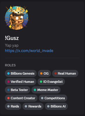 world_invade's tweet photo. 4 month ago i dropped an alpha Few noticed...

I’m one of the 1.5k OGs in @billions_ntwk discord (out of 450K users). & earn free Genesis NFT ( now ~$220) thanks @jgonzalezferrer 

btw the OG role is still open
If you are already an OG, you can NOMINATE other yappers who consistently drop QUALITY content or memes about Billions.

and my next grind is SUPER OG role

Keep showing up. Eyes are watching
