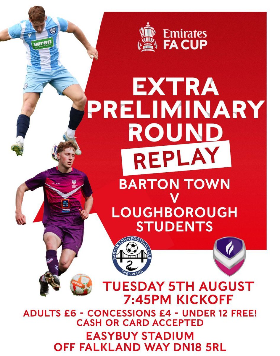 After Saturday's draw in their FA Cup Extra Preliminary match, the Swans face <a href="/LboroStudentsFC/">Lboro Students FC Men's</a> once again this evening in the replay.
Must have a result so extra-time and penalties may be on the cards!