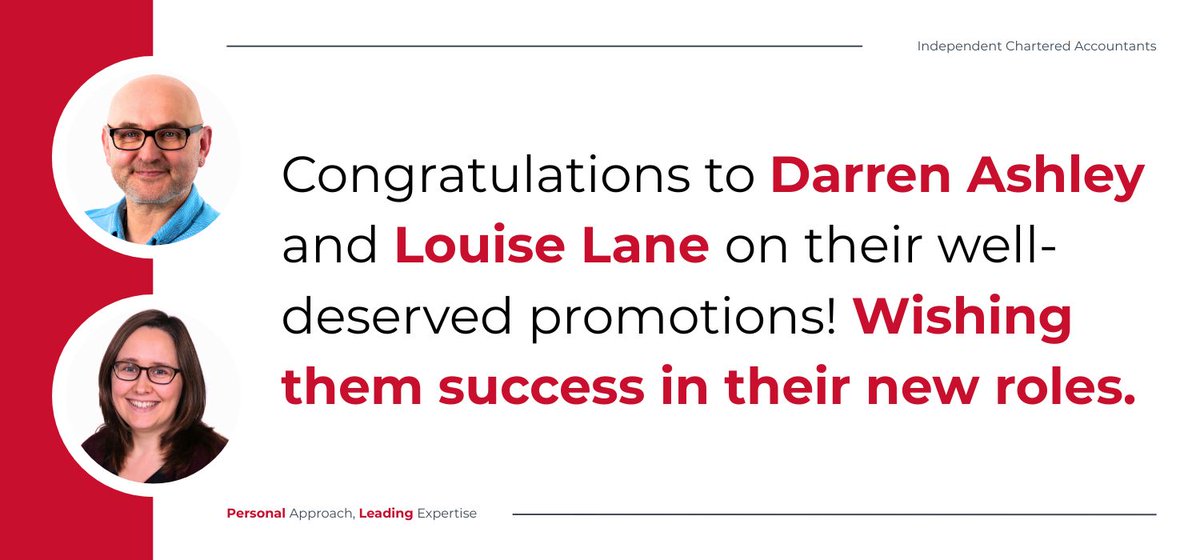 We’re thrilled to announce the promotions of Louise Lane to Tax Director and Darren Ashley to Director.

Join us in congratulating Louise and Darren on this fantastic achievement!

#Leadership #Promotion #WrightVigar #TeamGrowth