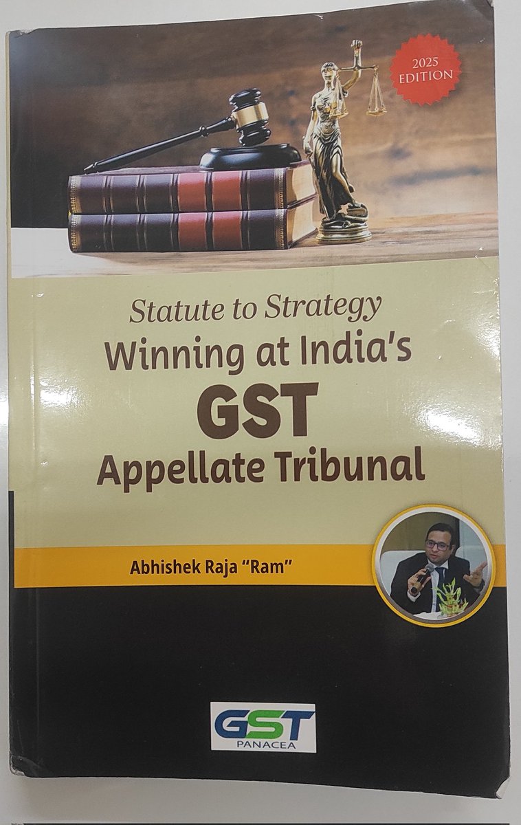 Rohit Jain (@rohitjain2021) on Twitter photo Truly grateful to <a href="/abhishekrajaram/">Abhishek Raja "Ram"</a> sir for sending me a copy of your brilliant book "Statute to Strategy: Winning at India’s GST Appellate Tribunal" (2025 Edition).
Your work continues to inspire and guide us in the world of GST litigation.
Eager to dive in and learn from your Truly grateful to <a href="/abhishekrajaram/">Abhishek Raja "Ram"</a> sir for sending me a copy of your brilliant book "Statute to Strategy: Winning at India’s GST Appellate Tribunal" (2025 Edition).
Your work continues to inspire and guide us in the world of GST litigation.
Eager to dive in and learn from your