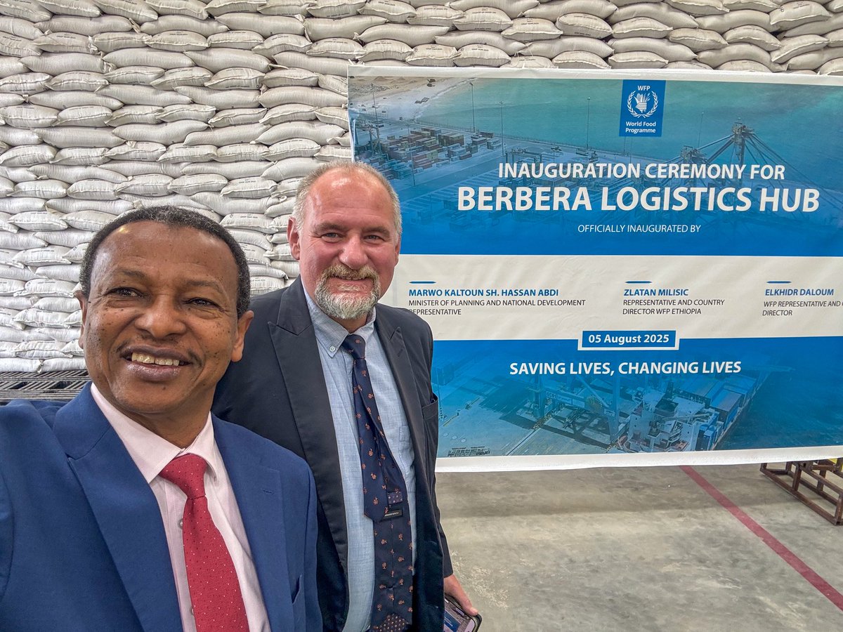 El-Khidir Daloum (@ekdaloum) on Twitter photo A proud day for <a href="/WFP/">World Food Programme</a> as we open the Berbera Logistics Hub, a crucial and strategic point for operations in Eastern Africa. Honored to do this jointly with my brother and counterpart from <a href="/WFP_Ethiopia/">WFP Ethiopia</a>, <a href="/ZMilisic/">Zlatan Milišić</a>. A proud day for <a href="/WFP/">World Food Programme</a> as we open the Berbera Logistics Hub, a crucial and strategic point for operations in Eastern Africa. Honored to do this jointly with my brother and counterpart from <a href="/WFP_Ethiopia/">WFP Ethiopia</a>, <a href="/ZMilisic/">Zlatan Milišić</a>.