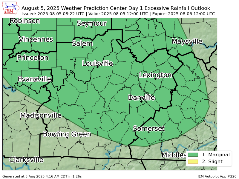 WPC issues Day 1 Marginal Risk Excessive Rainfall Outlook at Aug 5, 8:22z for LMK wpc.ncep.noaa.gov/qpf/excessive_…