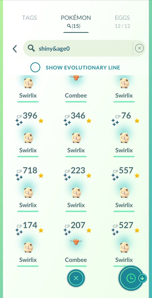 Just finished spotlight hour! Ended up with 13 swirlix and 2 combee from field research! Felt like a comm day 😂