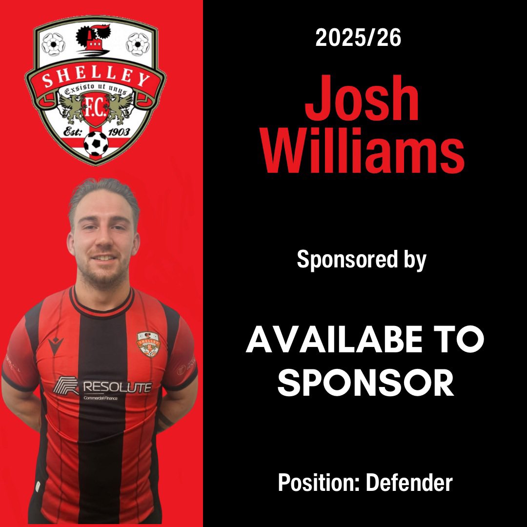 🆕 NEW ADDITION

Welcome Josh to Shelley for the upcoming season!

A composed presence who can operate at the back or in holding midfield. Calm on the ball, tough to beat – brings real control and stability to the side.

Great to have you on board, Josh 🔴⚫⚪️ #UTS #ShelleyCFC