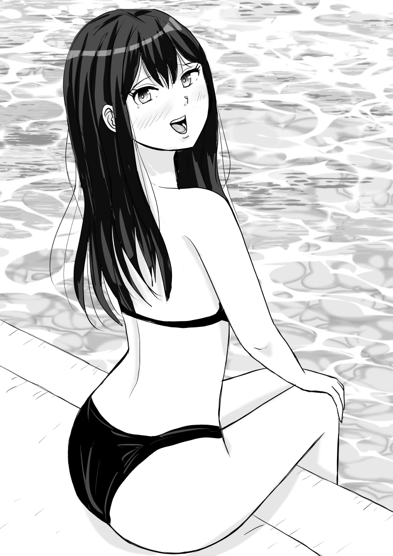 ＃エロ漫画家志望
灼熱プールで出会った美少女ミサ。黒ビキニと白桃美尻に妄想が暴走し、水着の見せ合いっこ妄想へ――ミサが脱ぎかけた瞬間、鼻血が・・・続きはファンバックスへ
無料です。