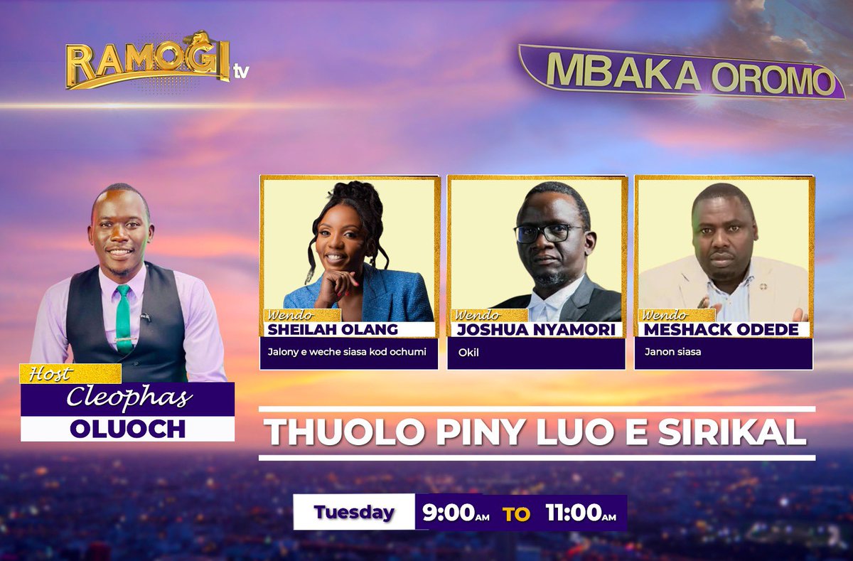 9am today on <a href="/RamogiTVKe/">Ramogi Tv</a>