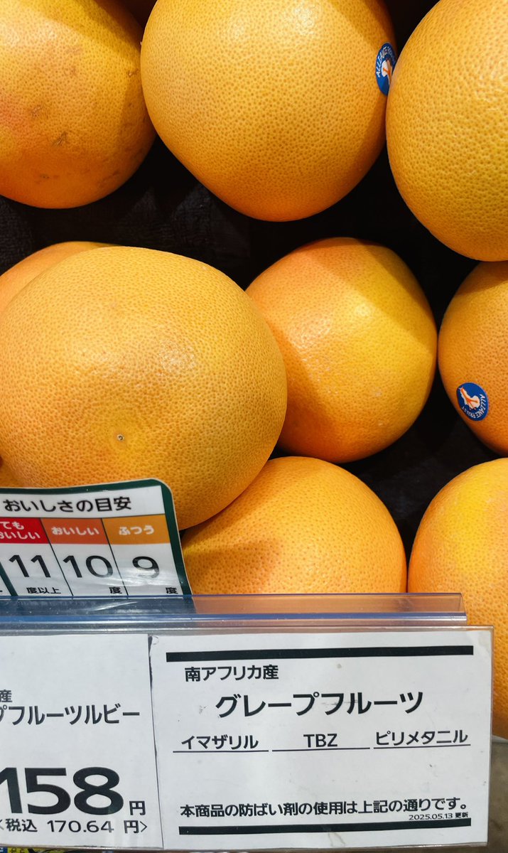 k30854's tweet image. グレープフルーツは安定的に安いです🎯日本人は塩分多寡で高血圧と言われるので、低カロリーで食物繊維が多い本種を健康目的で頂くのも良いかもしれません👍札についてるのは皮に使った農薬😊シッカリ表示してくれてますね問題にはならないのでご安心を🙃
#グレープフルーツ
#おうちスイーツ
#健康食品