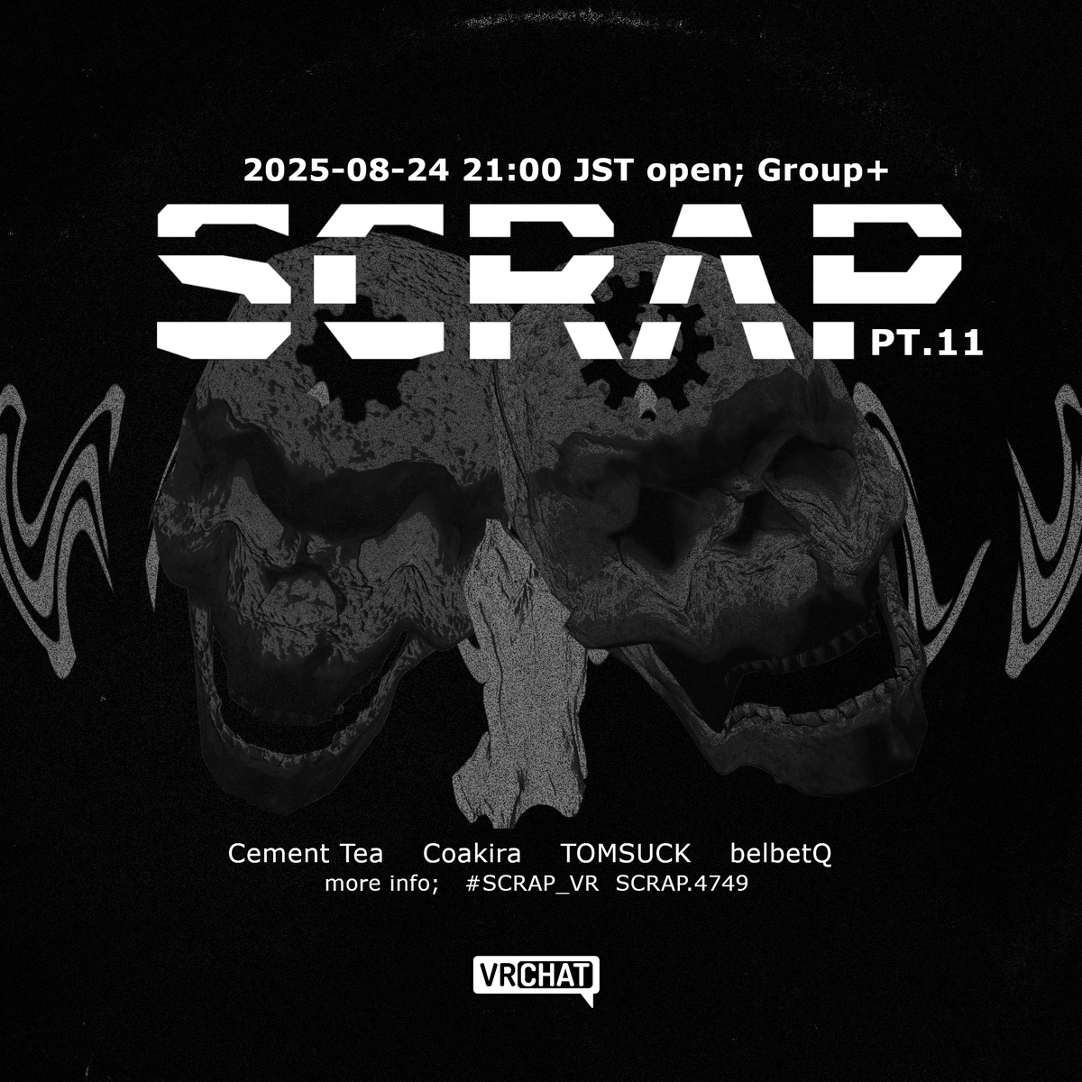 akiradeath's tweet photo. Coakira今後の出演予定イベント
2025/08/24 21:00-
SCRAP #SCRAP_VR @ VRChat
https://t.co/LiKqGZo2c4
2025/09/06 23:59-
Death Inferno Eternal 〜Rebirth〜 #die0906rebirth
@ Club Roots(高円寺)
#hardcore #hardcoretechno #gabber #speedcore #terrorcore #extratone https://t.co/JTgtw8Fc7Y