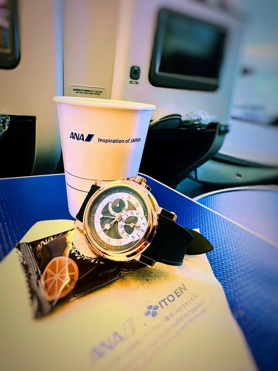 国内出張で飛行機がこの仕様だとちょっと嬉しい🎶
普段は音楽を聴いていますがこの仕様の時は素直に楽しく視聴します✨
お供はBREGUET Marine GMT。夏はこのラバーバンドが大活躍します♪