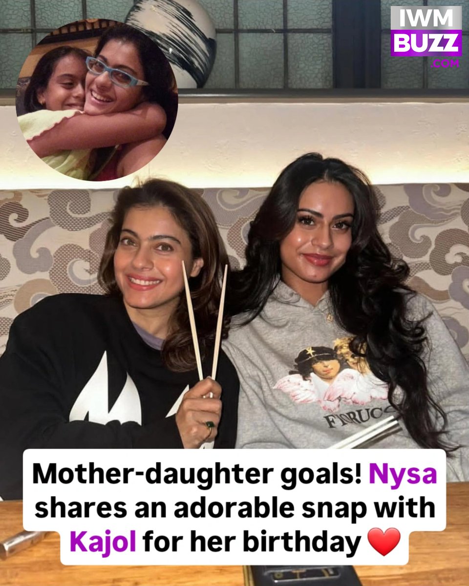 iwmbuzz's tweet image. Mother-daughter goals! Nysa Devgan shares an adorable snap with Kajol for her birthday 🎂❤️. Swipe 👈🏻

#kajol #kajoldevgan #nysadevgan #motherslove #happybirthday #bollywood #iwmbuzz @itsKajolD