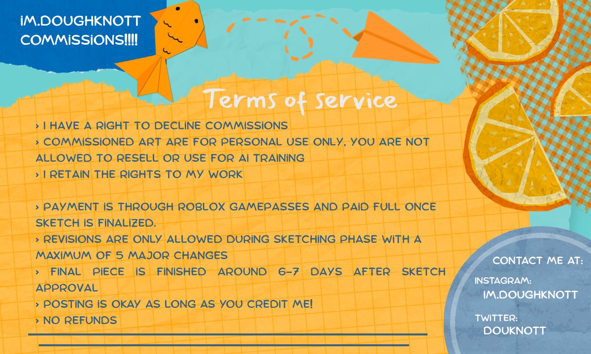 douknott's tweet image. Opening Robux commissions with 0/3 Slots!

#robloxart #robuxcommission #robuxcommissions #robloxcommission