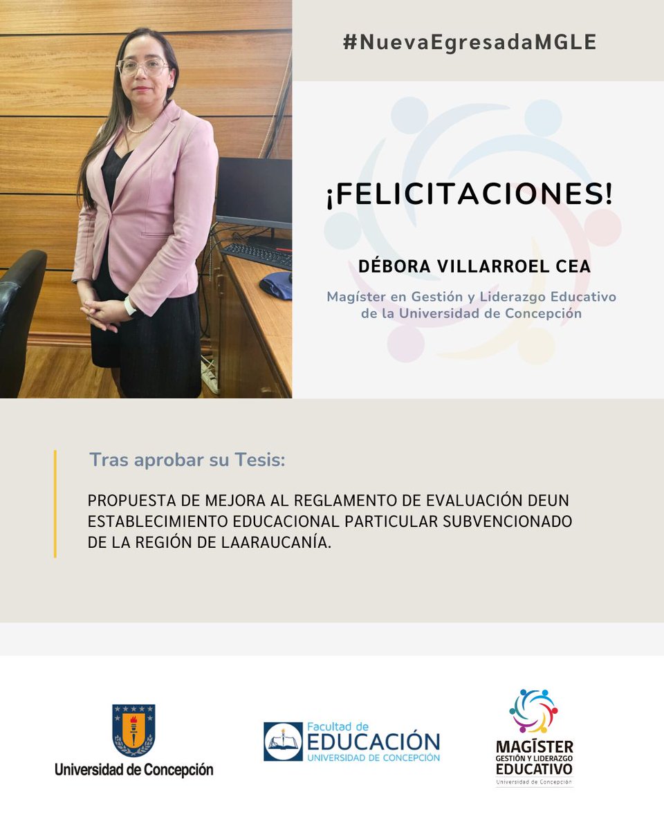 Mg. Gestión y Liderazgo Educativo UdeC tweet media