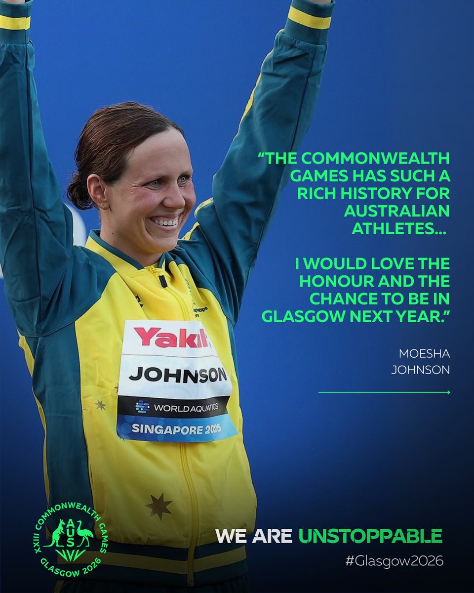 CommGamesAUS's tweet image. As the Dolphins campaign concludes at the 2025 World Aquatic Championships, we can’t wait to see the preparations for #Glasgow2026 begin! #WeAreUnstoppable #CommGamesAUS

@DolphinsAUS @SwimmingAUS @Glasgow_2026