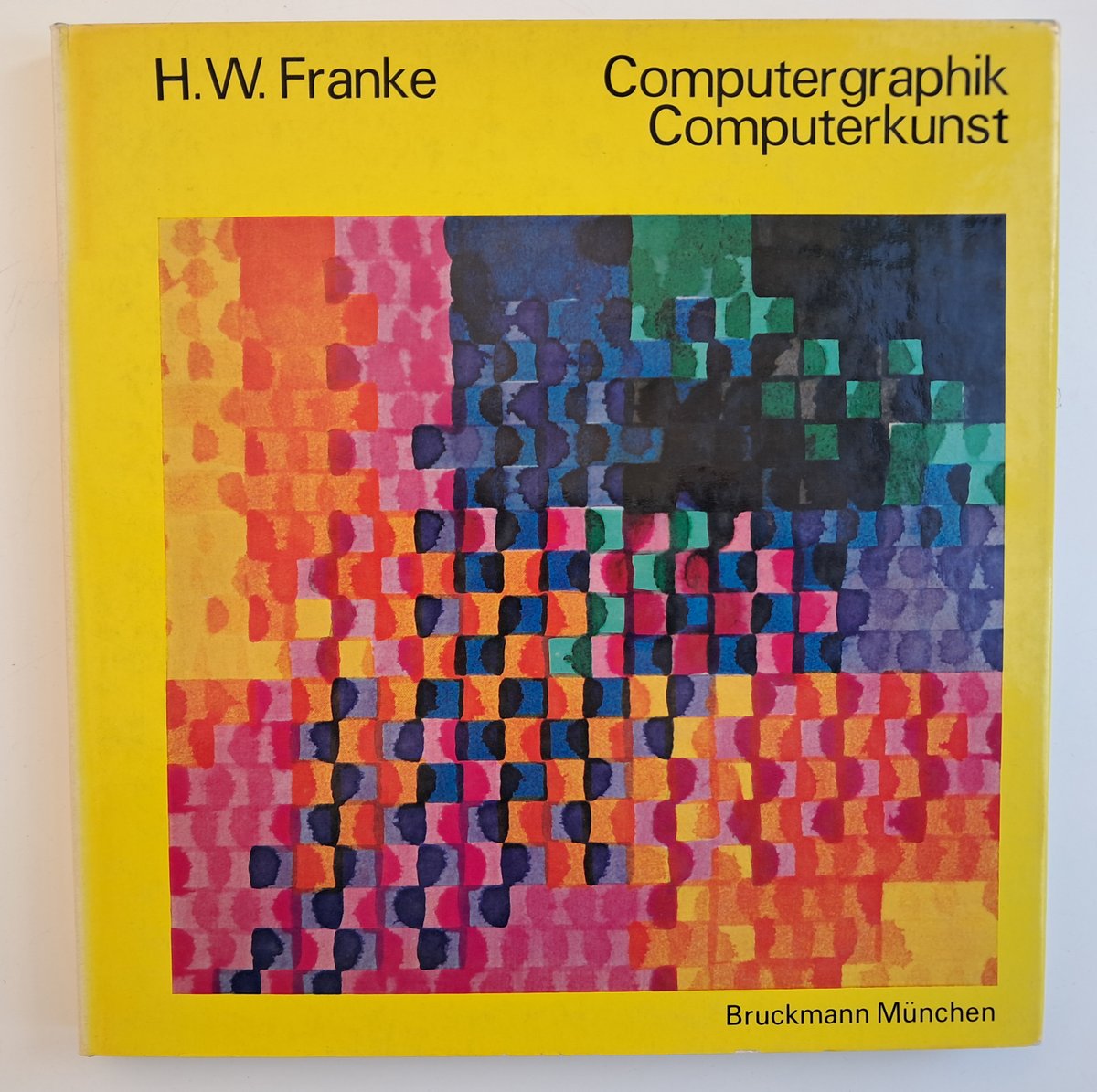 My initial inspiration was Herbert W. Franke's 1971 classic "Computergraphik - Computerkunst," also translated into English, one of the first comprehensive accounts of this new art form. 
Cover art by Frieder Nake.