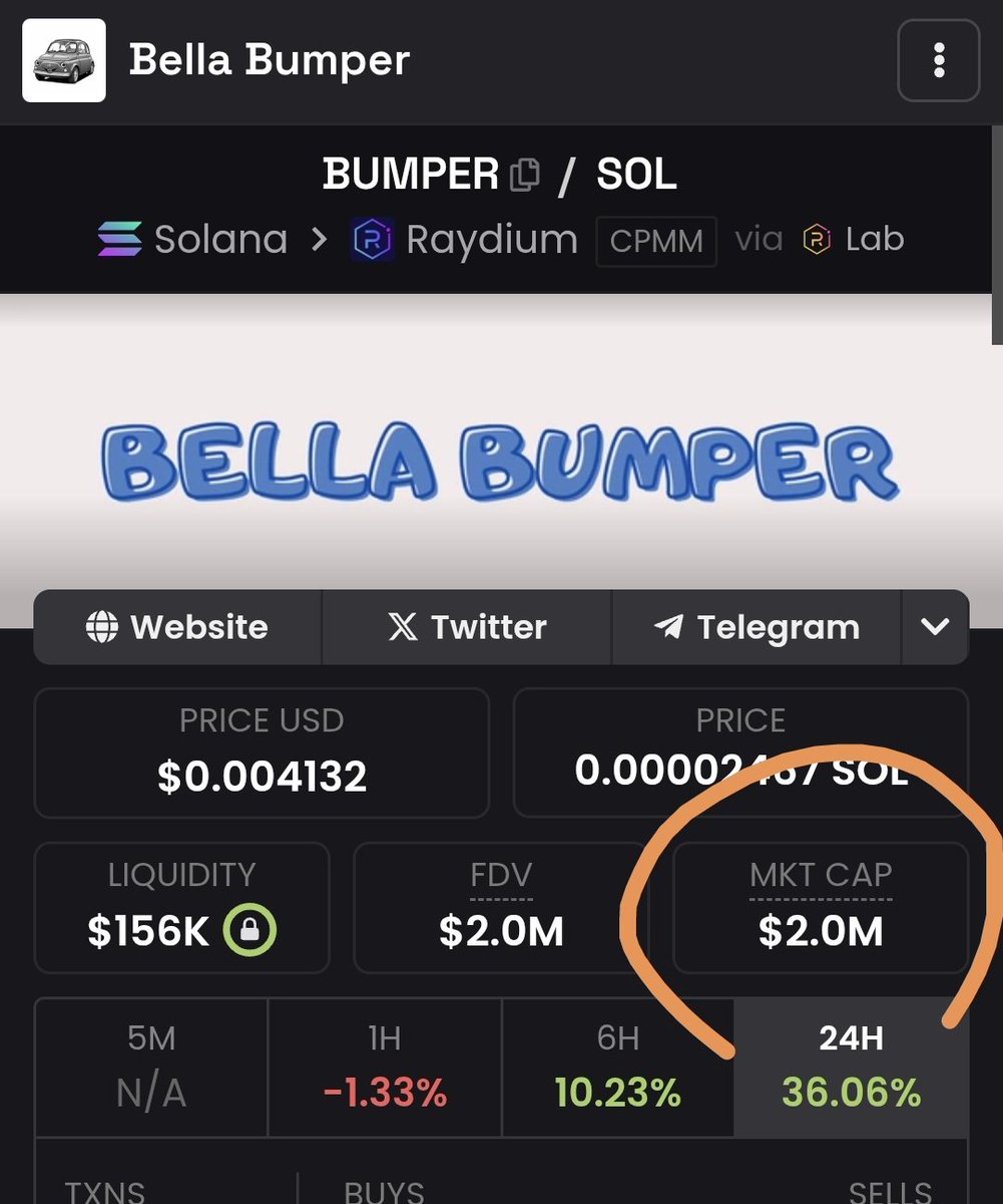 $BUMPER just hit $2M market cap 🚀
And staking? Maybe. Maybe not.
But if it happens... you’ll wish you bought more.