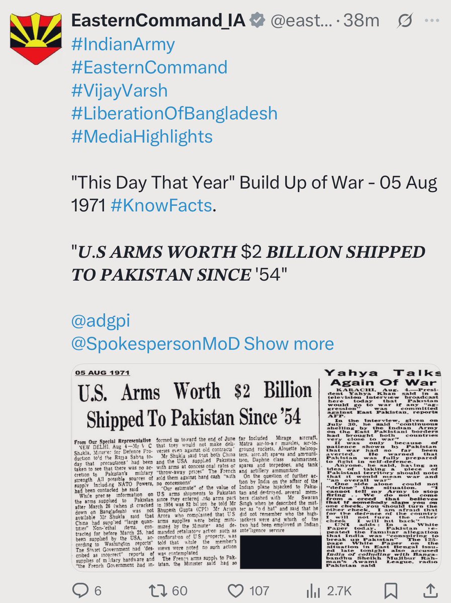 Shiv Aroor (@shivaroor) on Twitter photo Shots fired!
Amidst current India-US flashpoint, Indian Army takes a telling potshot at the US, reminds the world of where America stands when it comes to Indian interests.
Well played, <a href="/adgpi/">ADG PI - INDIAN ARMY</a>! Shots fired!
Amidst current India-US flashpoint, Indian Army takes a telling potshot at the US, reminds the world of where America stands when it comes to Indian interests.
Well played, <a href="/adgpi/">ADG PI - INDIAN ARMY</a>!