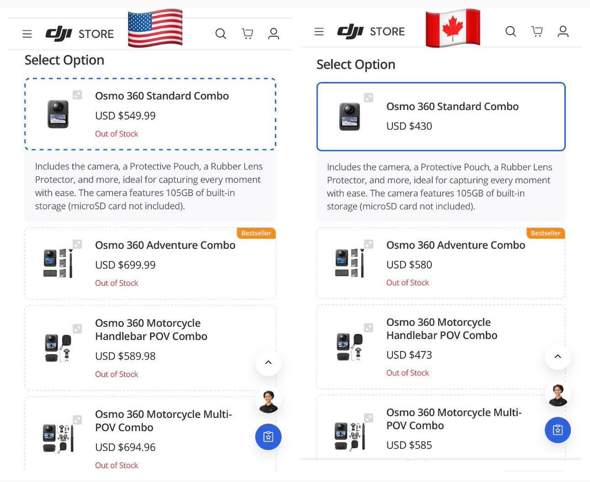 Tariff impact on the new DJI Osmo 360 😩