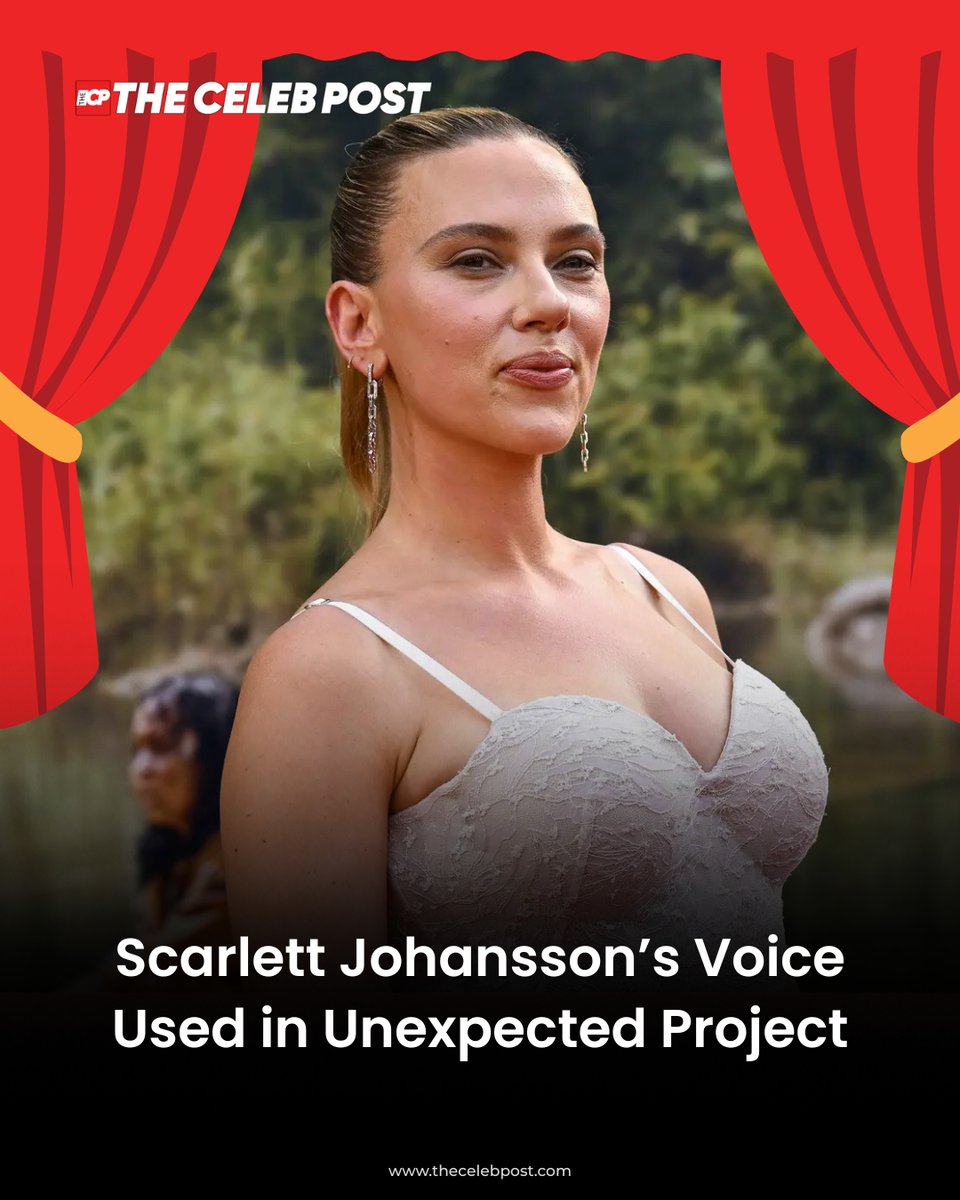 thecelebpost's tweet image. Scarlett Johansson’s voice is making waves once again but this time, in a surprising new project that's got everyone talking!
 #ScarlettJohansson #VoicePower #UnexpectedProject #thecelebpost