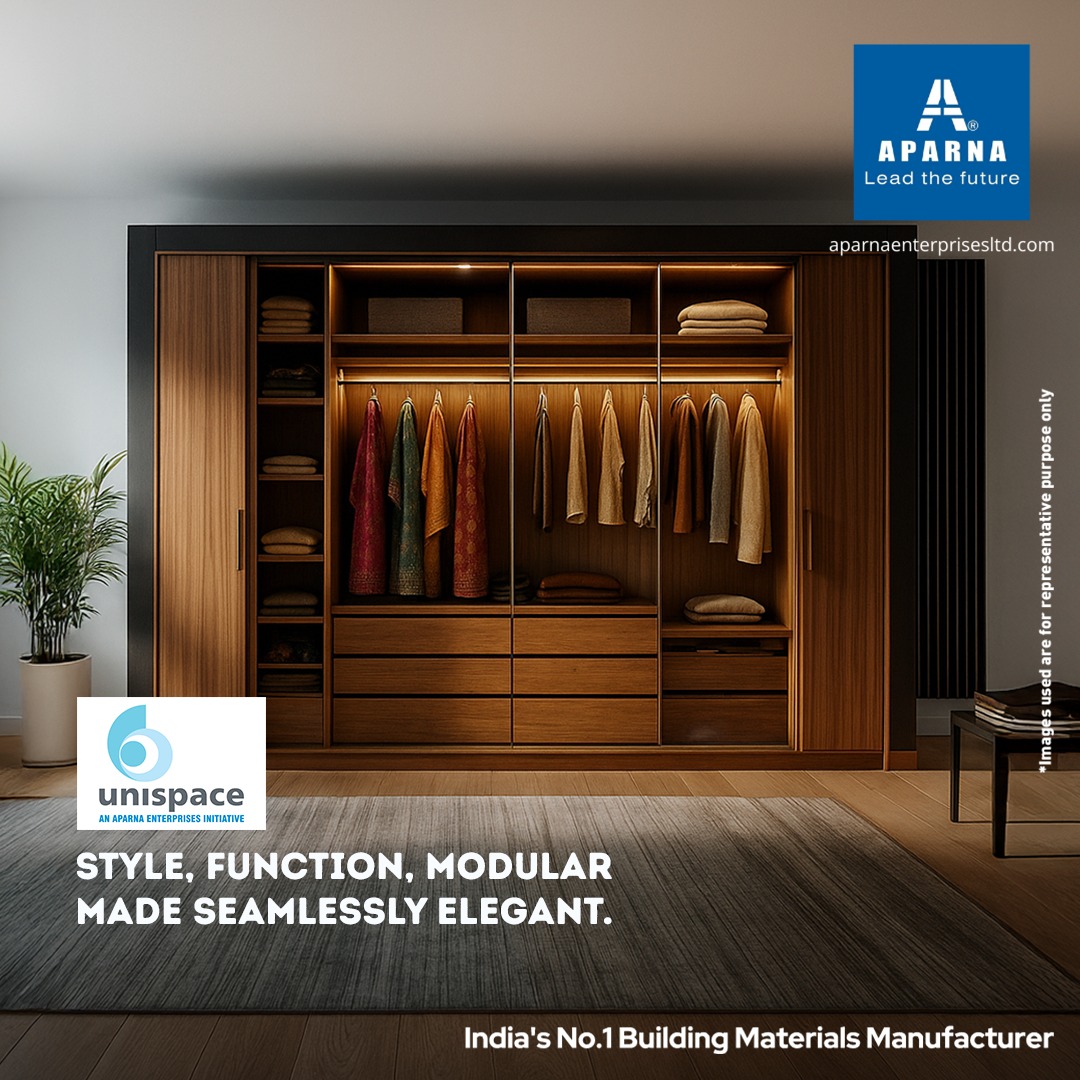 aparnaelimited's tweet image. #Unispace wardrobes are crafted for both style and smart storage—so your spaces stay elegant, organized and effortlessly functional.

From sliding doors to seamless finishes, every #wardrobe is made to match your lifestyle.

Website : aparnaenterprisesltd.com

#UnispaceAparna