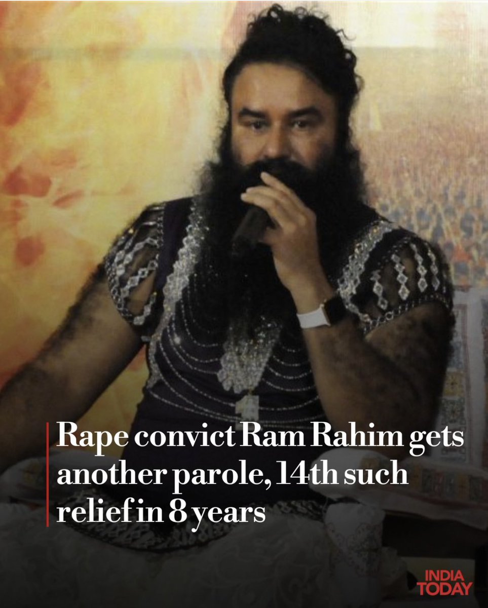 _RavinderSingh_'s tweet photo. How does Haryana govt. run promos of Beti Bachao on one side and release a convicted rapist on parole for 14th time? He has stayed out of jail for more than a year now. 

If this justice? Is this governance? https://t.co/6yRVGeqSvN