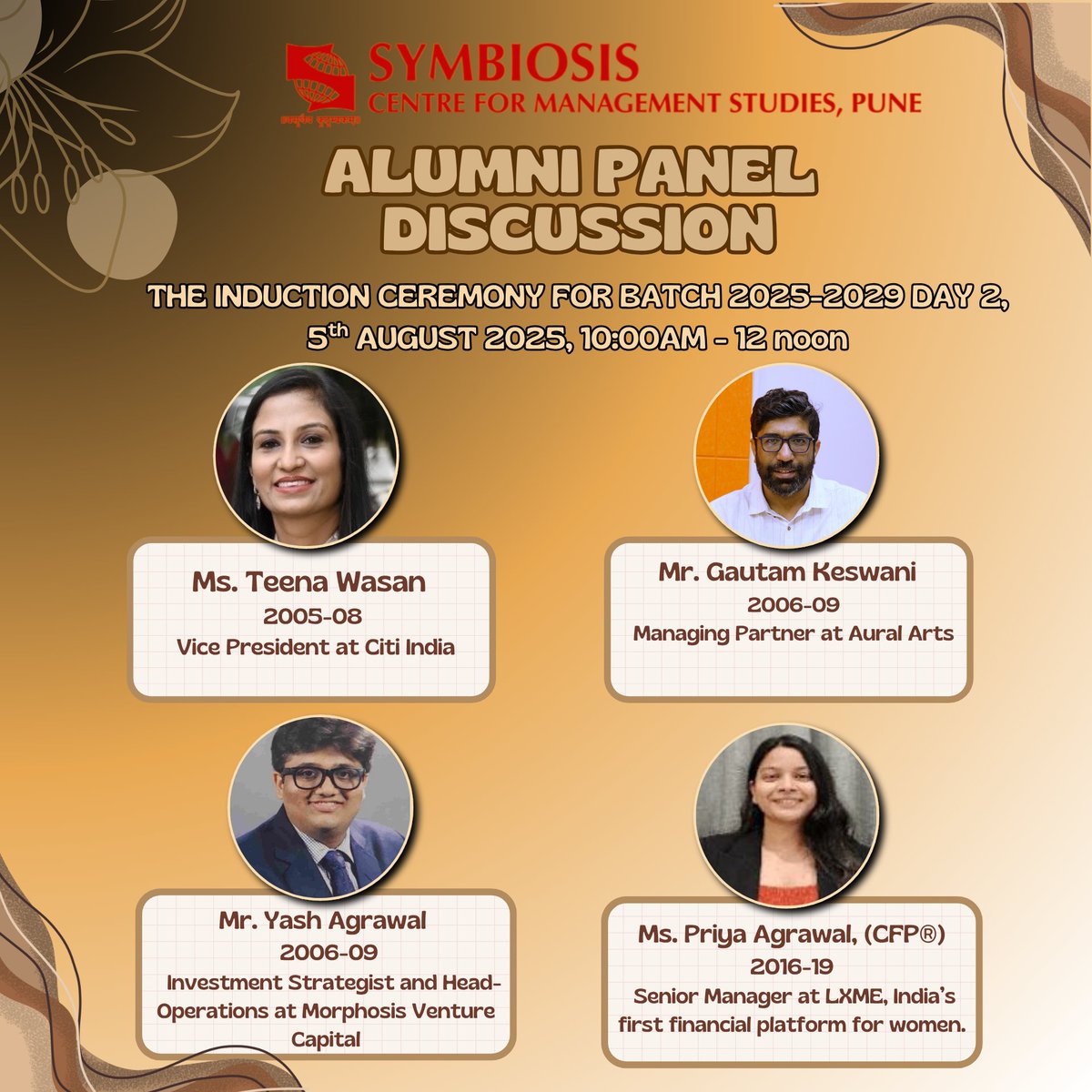 SCMSPune's tweet image. SCMS Pune Induction Day 2 - Alumni Panel Discussion  #scmspune #alumnipanel #bestbbacollege