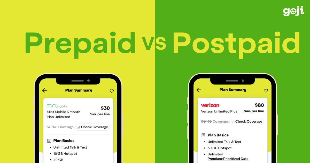 Prepaid vs. Postpaid: What’s the difference, and which one actually saves you more? 👀 We break it down plus share our favorite plans for every kind of user.

👉 Read the new blog: gojimobile.com/blog/prepaid-v…

#BestPhonePlans #PrepaidPlans #Goji #PhoneBill