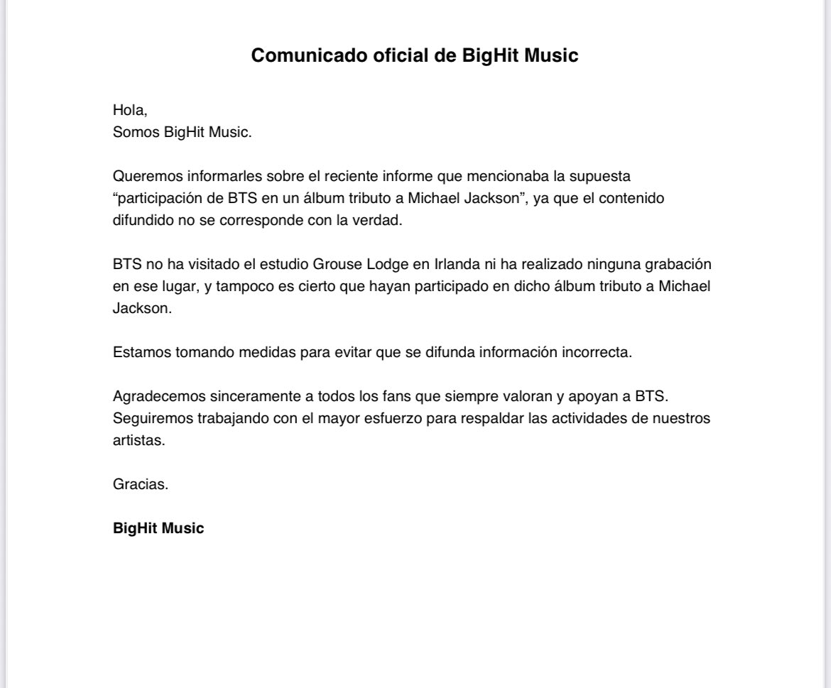 <a href="/bts_bighit/">BTS_official</a> COMUNICADO 

“El contenido difundido no se corresponde con la verdad”

Army, siempre esperen información oficial de BIGHIT MUSIC o BTS.