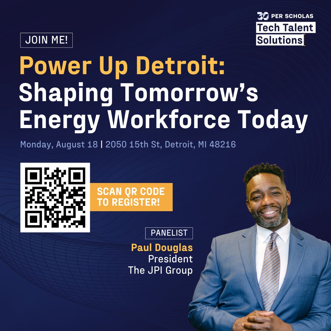 🚀 Detroit, are you ready to Power Up?

I’ll be joining industry leaders on Aug 18 at Power Up Detroit to talk about shaping tomorrow’s energy workforce.

📍 2050 15th St, Detroit
🔗 Scan the QR to register today!

#PowerUpDetroit #EnergyWorkforce #CleanEnergyJobs #DetroitEvents