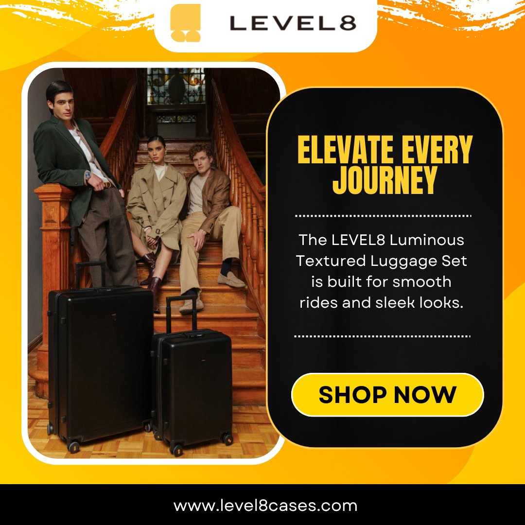 “Elevate Every Journey”

Feel the effortless glide of travel with Level8’s premium aluminum carry-on.

Explore the collection and elevate your next trip—shop now at level8cases.com.

#TravelInStyle #LevelUpWithLevel8 #LuggageGoals #MinimalistDesign #SmartTravel
