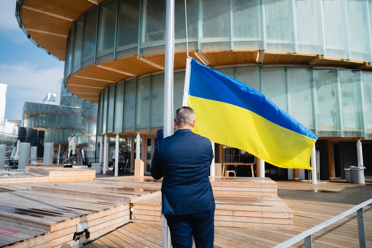 expo2025czechia's tweet photo. 🇺🇦 We stand with Ukraine. 🇨🇿
Today, on Ukraine’s National Day at #EXPO2025, we raised the Ukrainian flag at the Czech Pavilion – a gesture of respect, friendship, and solidarity.
Slava Ukrajini!
#WeStayWithUkraine #UkraineNationalDay #CzechPavilion https://t.co/xdwQjLLIfU