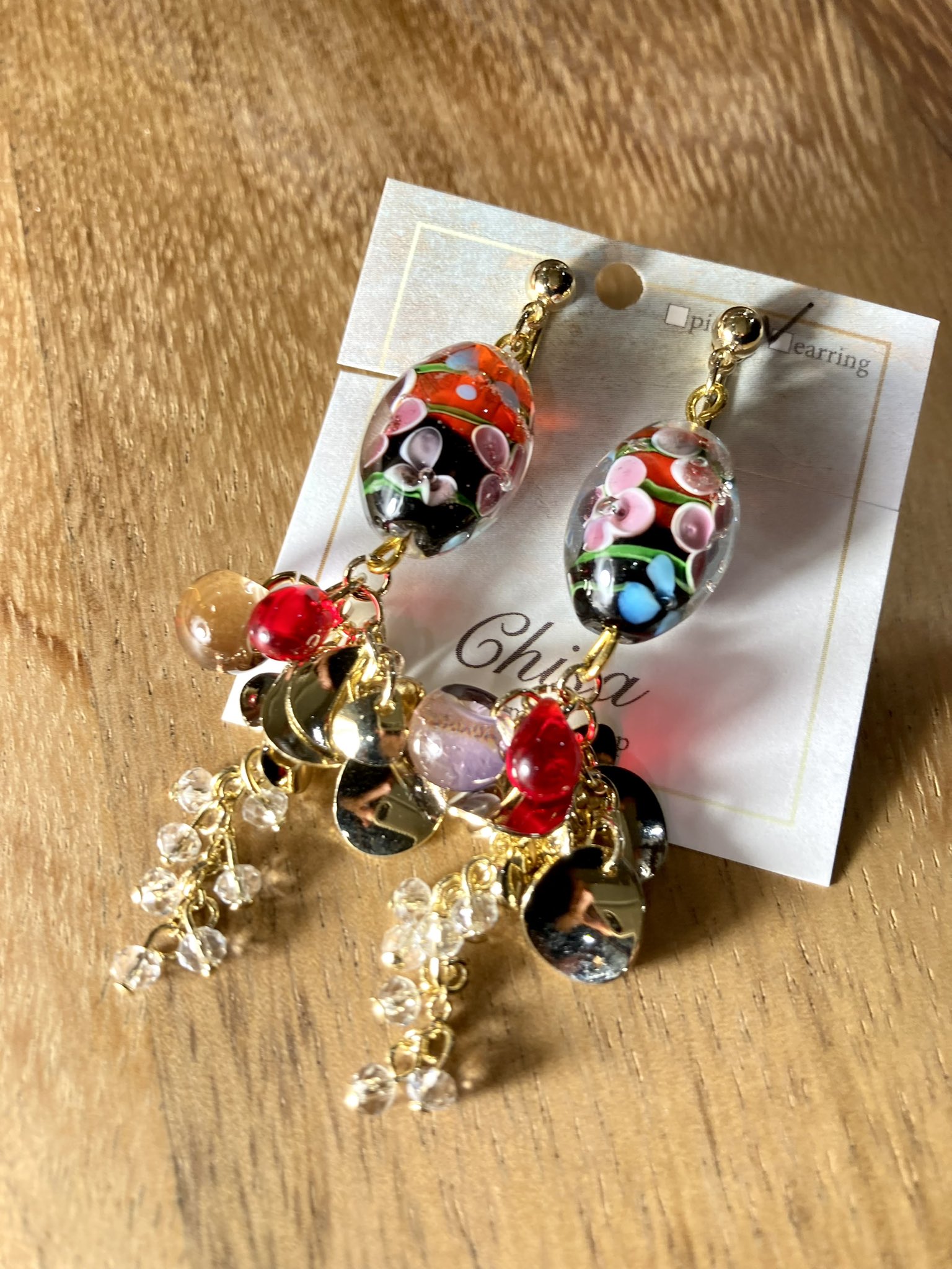 ブレスレット&ピアス(ハンドメイド)2個 楽天市場】エス 桜ピアス 桜二つタイプ シルバー 2個セット [S
