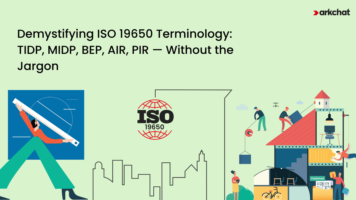 ArkchatOfficial's tweet photo. ISO 19650 made simple for global AEC professionals 🌎

TIDP, MIDP, BEP, AIR & PIR explained in plain language.

Discover how Arkchat simplifies CDE, tasks & approvals.

Read here → [https://t.co/jHX904y05O ]
 
#ISO19650 #AEC #CDE #ARKCHAT #Arkchat #GlobalProfessionals #BIM #AECProjects