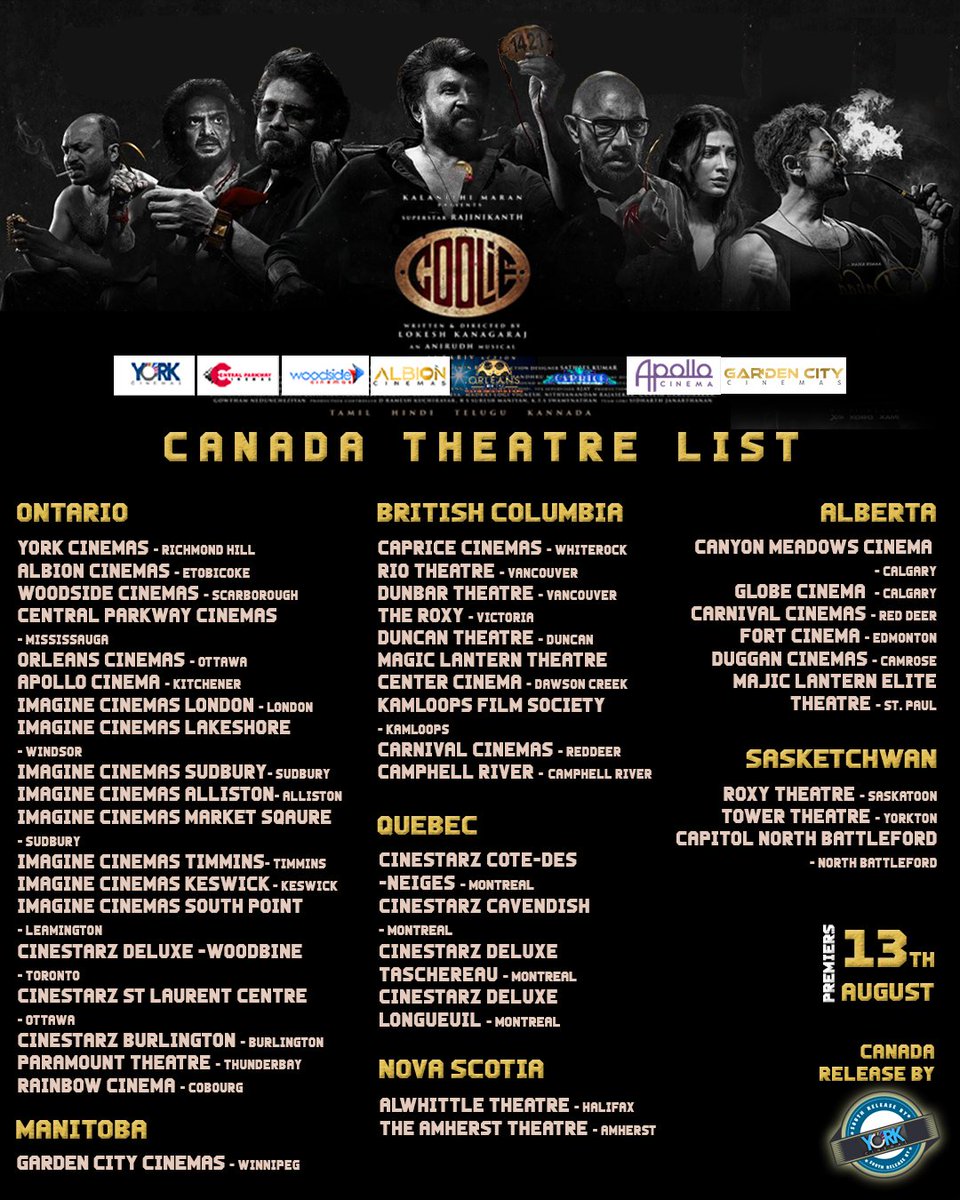 #Coolie Canada Locations