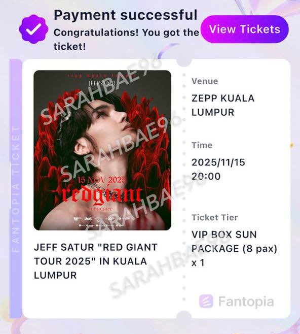 ✨SARAHBAE✨ (@sarahbae96) on Twitter photo Secured VIP Box + Sun for Jeff Satur Red Giant Tour in KL. See you again! <a href="/jeffsatur/">𝗝 𝗘 𝗙 𝗙 𝗦 𝗔 𝗧 𝗨 𝗥 (罗杰夫)</a>
#JeffSatur #JeffSaturRedGiantTour2025
#StudioOnSaturn #JeffSaturinKL #JeffSaturinMY Secured VIP Box + Sun for Jeff Satur Red Giant Tour in KL. See you again! <a href="/jeffsatur/">𝗝 𝗘 𝗙 𝗙 𝗦 𝗔 𝗧 𝗨 𝗥 (罗杰夫)</a>
#JeffSatur #JeffSaturRedGiantTour2025
#StudioOnSaturn #JeffSaturinKL #JeffSaturinMY